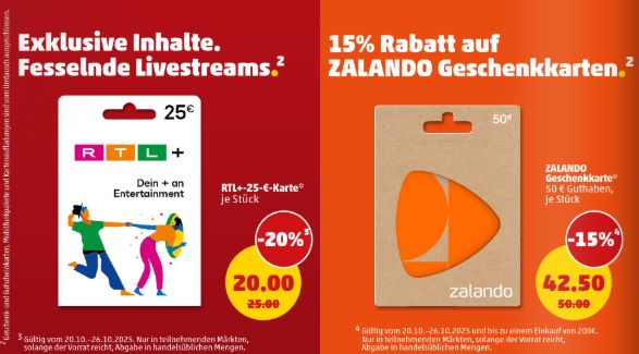Penny-Kartenwelt: Zalando und RTL mit Rabatt verfügbar