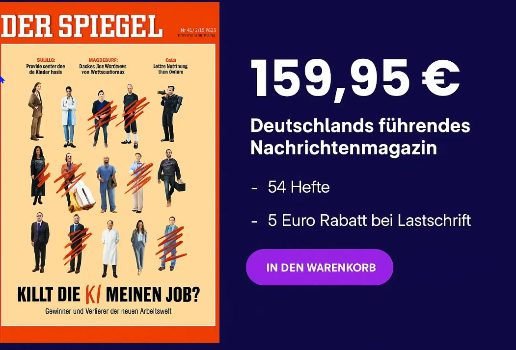 "Der Spiegel": Jahresabo zum Bestpreis von 159,95 Euro