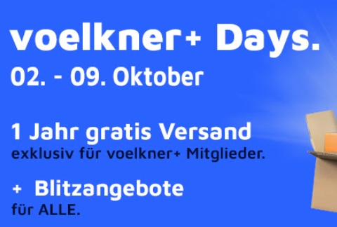 Gratis: Versandkostenflat zu den "Völkner+ Days" ab heute