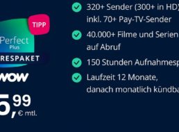 Waipu.tv: Kombi-Angebot mit „WOW Filme und Serien“ für 5,99 Euro