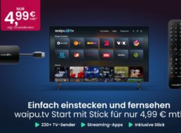 Waipu.tv Start: Neuer Einsteigertarif mit Stick für 4,99 Euro / Monat