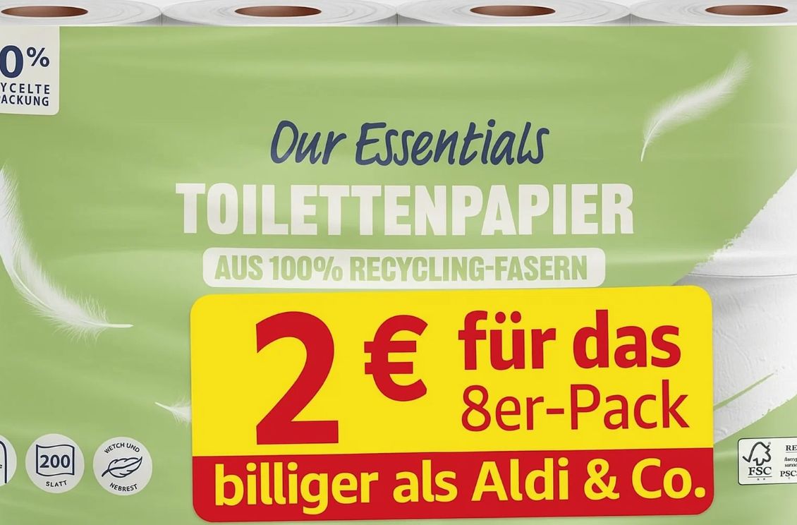 Sparabo-Trick: Achterpack WC-Papier für zwei Euro