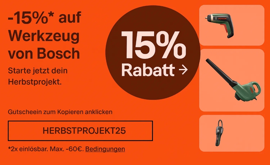 Bosch: 15 Prozent Rabatt bei Ebay