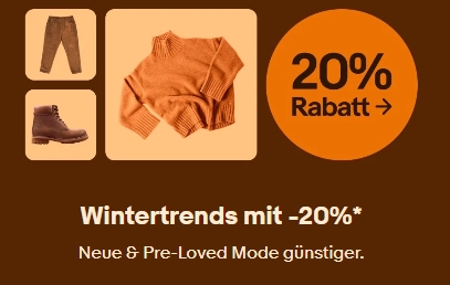 Ebay: 20 Prozent Rabatt auf Wintermode und Schuhe