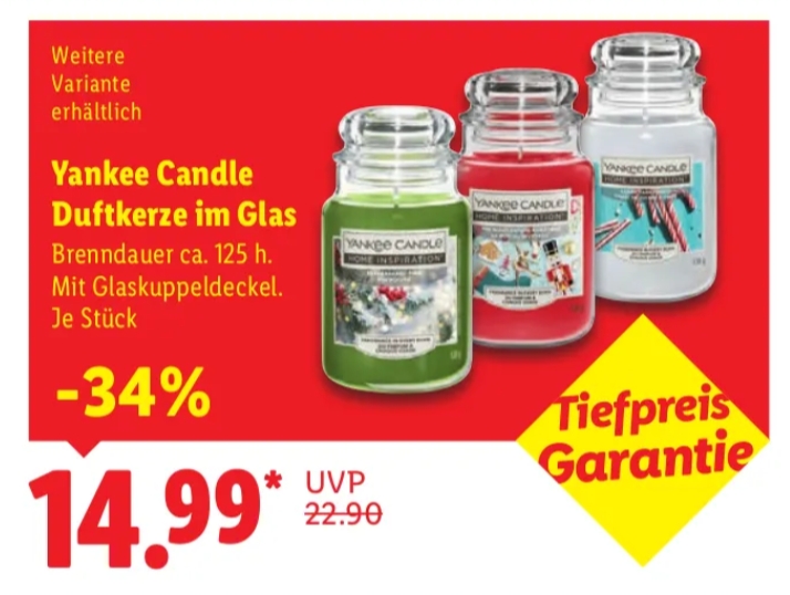 Lidl: Yankee Candle jetzt für 14,99 Euro