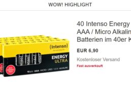 Ebay: 40er-Pack AAA-Batterien von Intenso ab 6,65 Euro