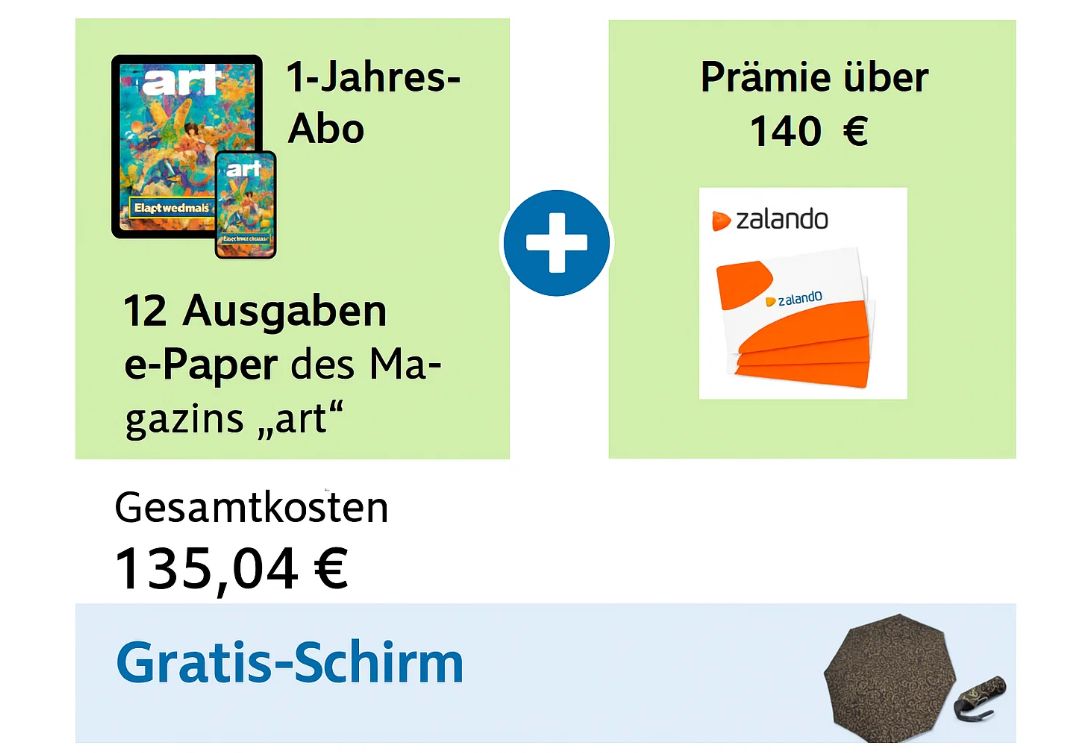 Art: E-Jahresabo mit Gratis-Schirm und Gutschein über 140 Euro