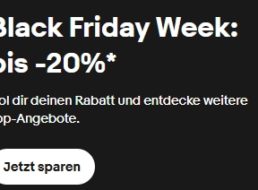 Ebay: 20 Prozent Rabatt auf Technik zum Black Friday