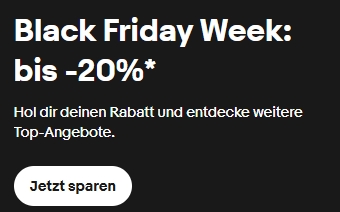 Ebay: 20 Prozent Rabatt auf Technik zum Black Friday