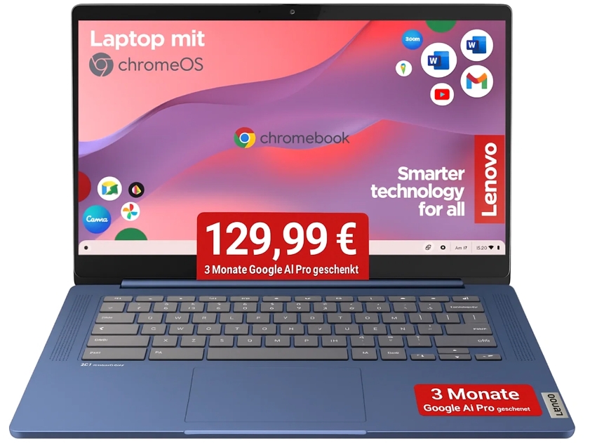 Gratis: Google AI Premium zum Chromebook für 129,99 Euro