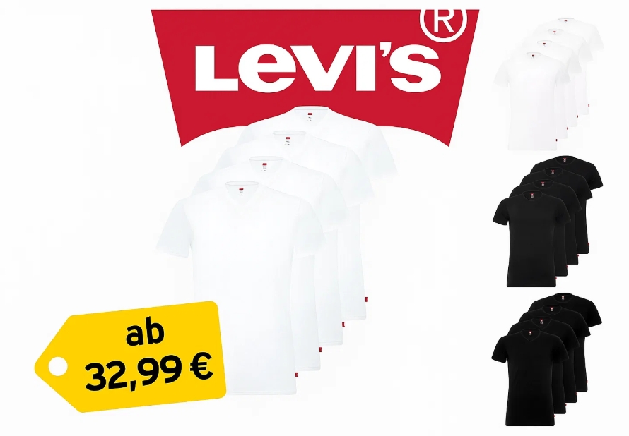 Levi's: Shirts im Viererpack ab 32,99 Euro