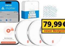 Meross: Matter-Rauchmelder im 3er-Set mit Hub zum Bestpreis von 79,99 Euro