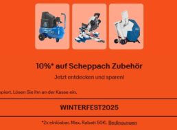 Scheppach: 10 Prozent auf Werkzeuge bis zum 12. November