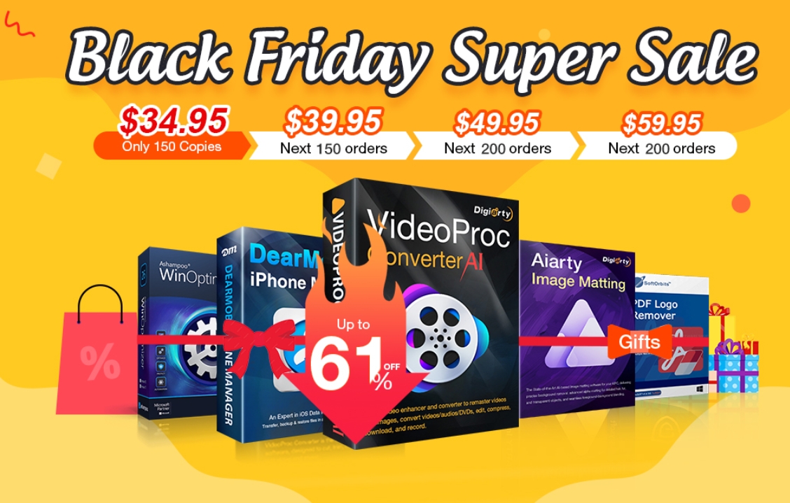 Videoproc: "Converter AI" mit 4 Gratis-Tools für 36,83 Euro