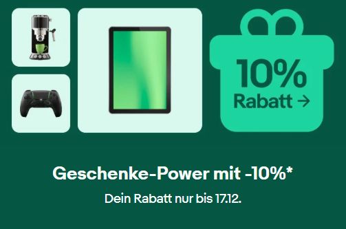 Ebay: Technik und mehr mit 10 Prozent Rabatt