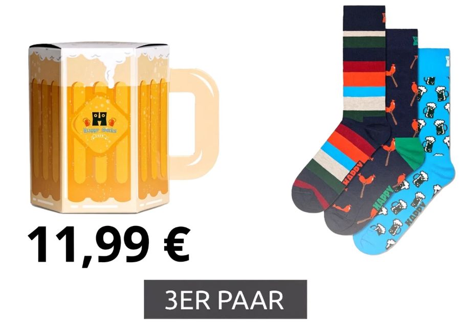 Happy Socks: 3 Paar für 11,99 Euro via Outlet46