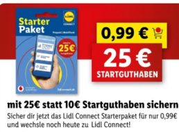 Lidl Plus: Handy-Starterpaket mit 25 Euro Guthaben für 99 Cent
