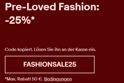 Ebay: Mode von Momox mit 25 Prozent Rabatt