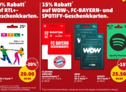 Penny: Guthabenkarten von Spotify, RTL+ und Wow mit Rabatt