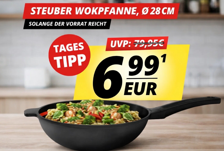 Druckerzubehoer.de: Steuber-Wokpfanne für 6,99 Euro