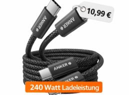Anker: USB-C-Ladekabel mit 240 Watt im Doppelpack für 10,99 Euro
