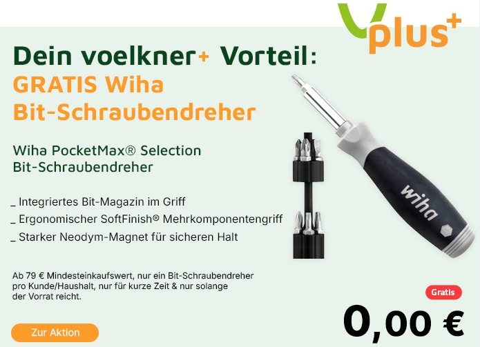 Gratis: Wiha PocketMax Schraubendreher ab 79 Euro Warenwert