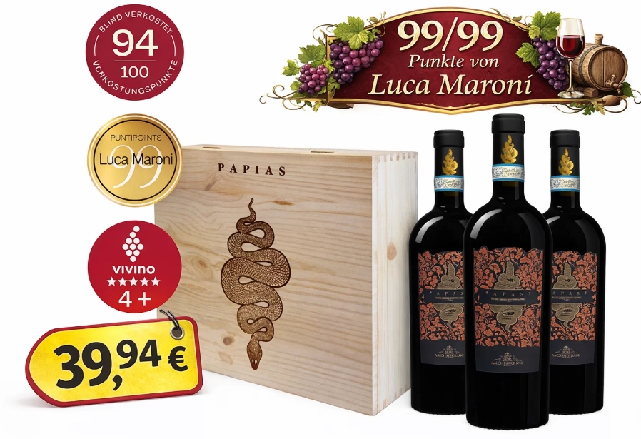 Weinbörse: Top prämierter Primitivo in Holzkiste für 39,94 Euro