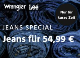 Jeans: Modelle von Wrangler und Lee für pauschal 54,99 Euro