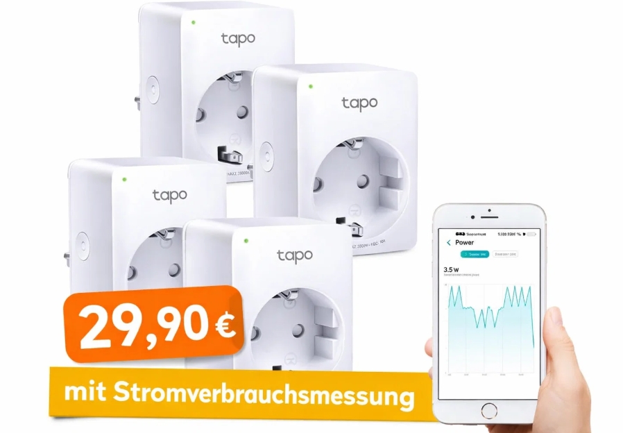 TP Link: Smartplugs mit Energiemessung im Viererpack für 29,90 Euro