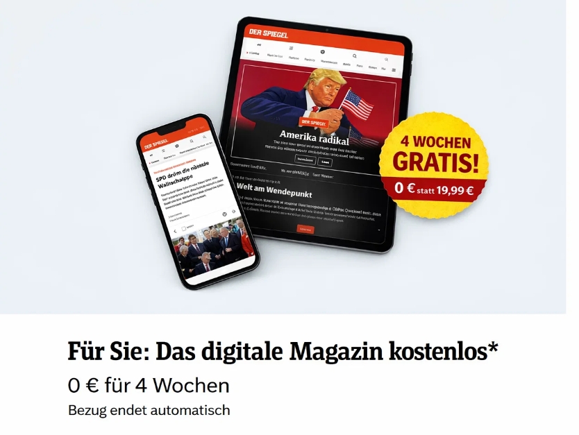 Gratis: Vier Wochen Spiegel Plus für Abonnenten zum Nulltarif