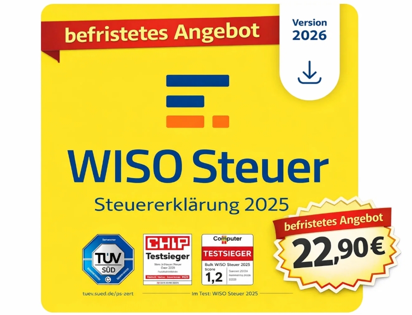 Amazon: WISO Steuer 2026 zum Bestpreis von 22,90 Euro