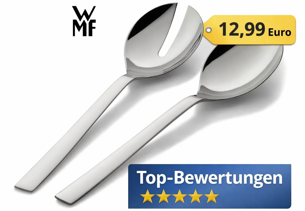 WMF: Edelstahl-Salatbesteck Nuova für 12,99 Euro