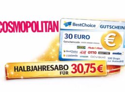 Cosmopolitan: Halbjahresabo für 30,75 Euro inklusive Gutschein über 30 Euro