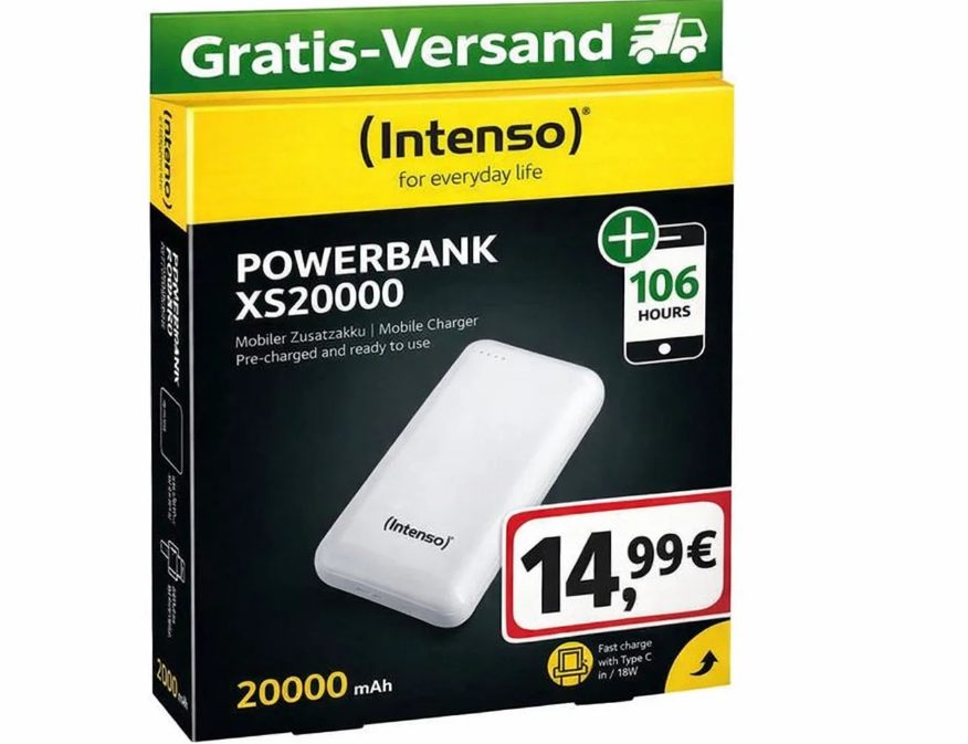 Ebay: Intenso XS 20000 Powerbank für 14,99 Euro frei Haus