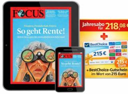 Focus: ePaper Jahresabo für 218,08 inklusive Gutschein über 215 Euro