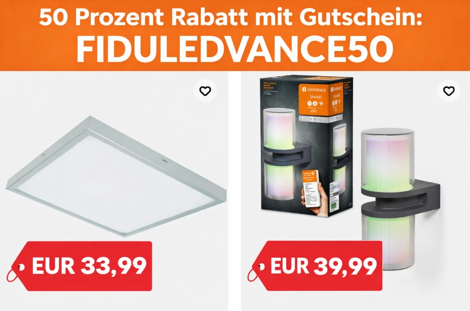 Ebay: 50 Prozent Rabatt auf LEDVance-Leuchten