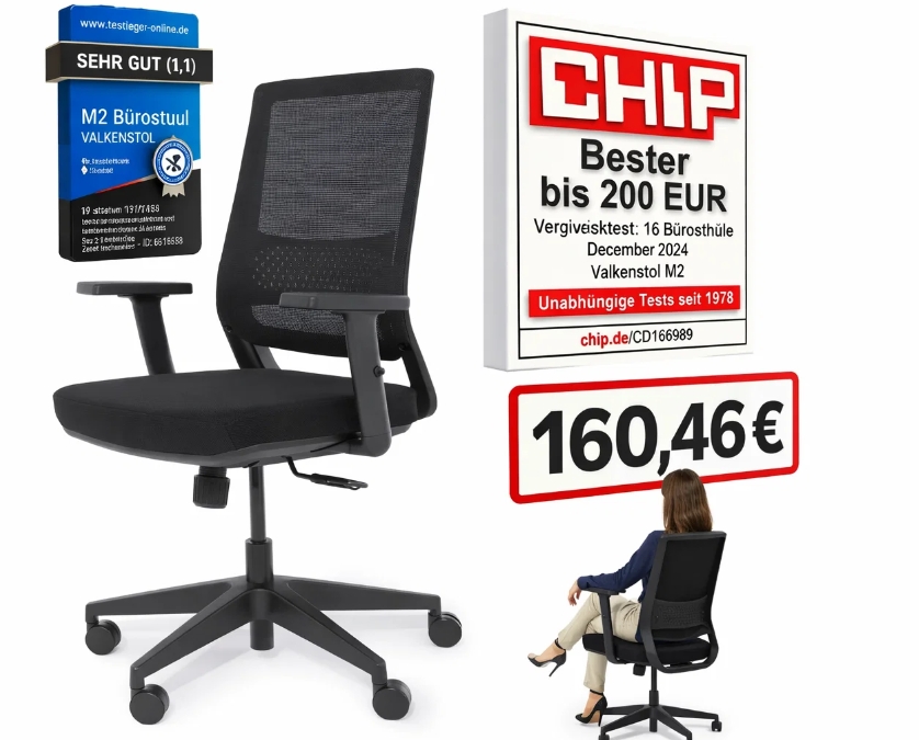 Amazon: Bürostuhl Valkenstol M2 jetzt für 160,46 Euro