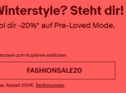 Ebay: 20 Prozent Rabatt auf gebrauchte Mode und Schmuck