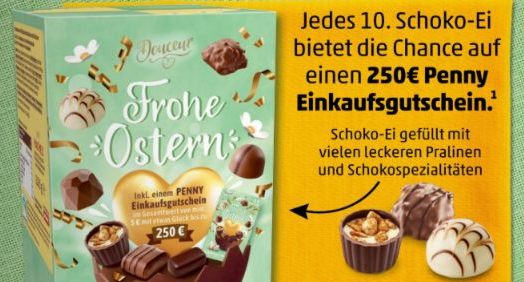 Penny: Gutschein-Ei mit bis zu 250 Euro Wert für 11,99 Euro