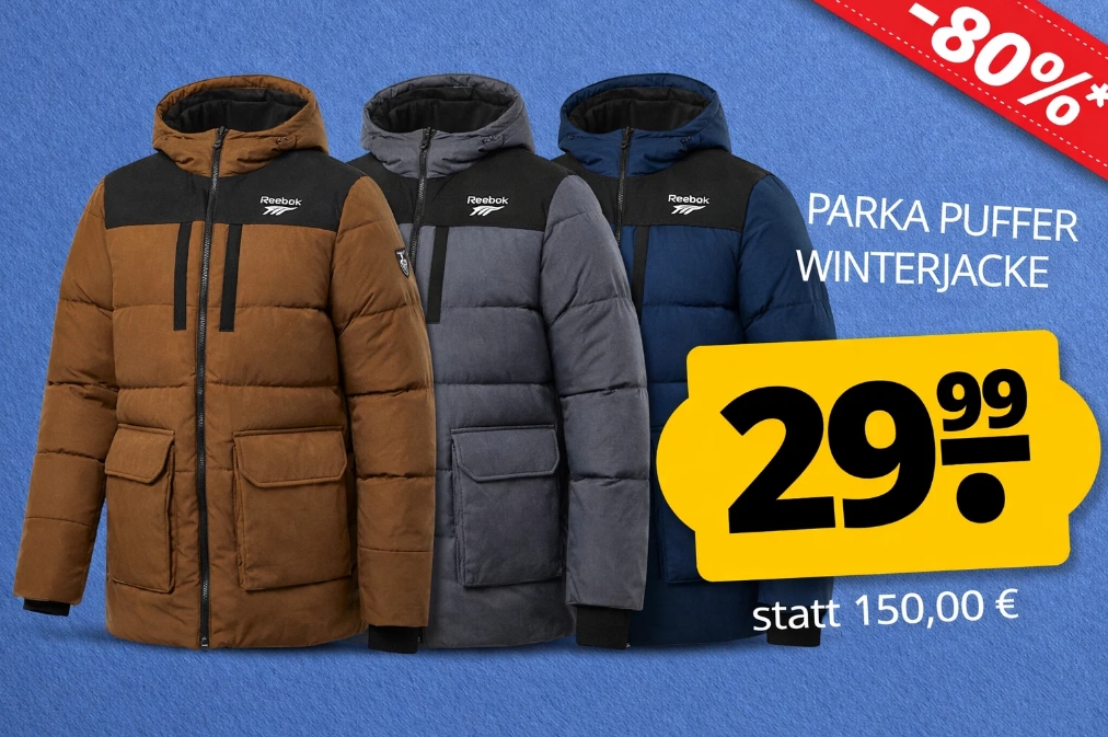 Reebok: Parka für 29,99 Euro via Sportspar