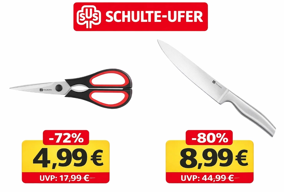 Schulte-Ufer: Messer und Scheren ab 6,99 Euro