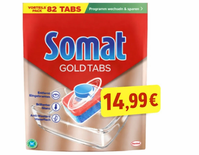Somat Gold: Spülmaschinentabs bei Outlet46 für 14,99 Euro