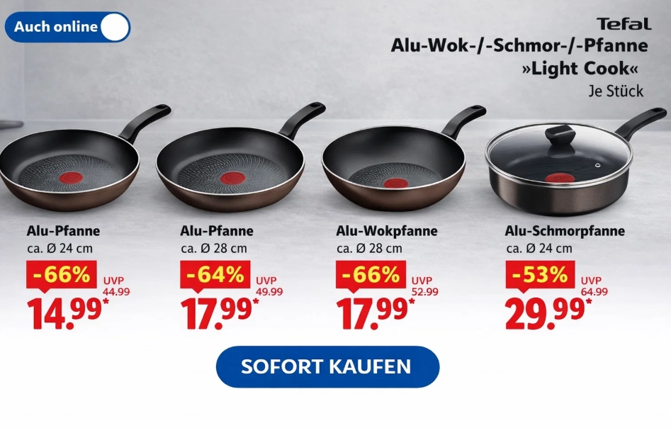 Lidl: Tefal-Sale (online und vor Ort) mit Schnäppchen ab 9,99 Euro
