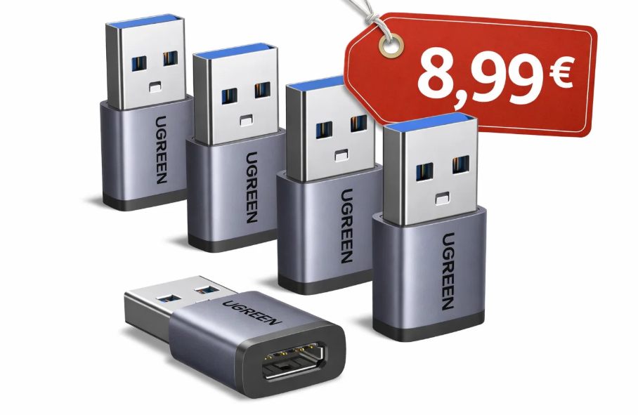 Amazon: 5er-Pack USB-C-Adapter für 8,99 Euro