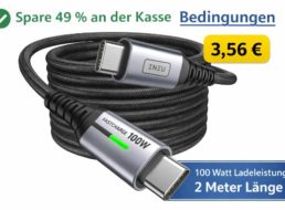 Prime-Knaller: USB-C-Ladekabel mit 100 Watt für 3,56 Euro