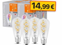 Ebay: Smarte Birne von LEDVance im Viererpack für 14,99 Euro