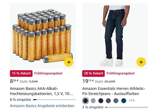 Amazon: Frühlingsangebote der Eigenmarken mit Rabatt
