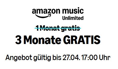 Gratis: Amazon Music Unlimited für drei Monate zum Nulltarif