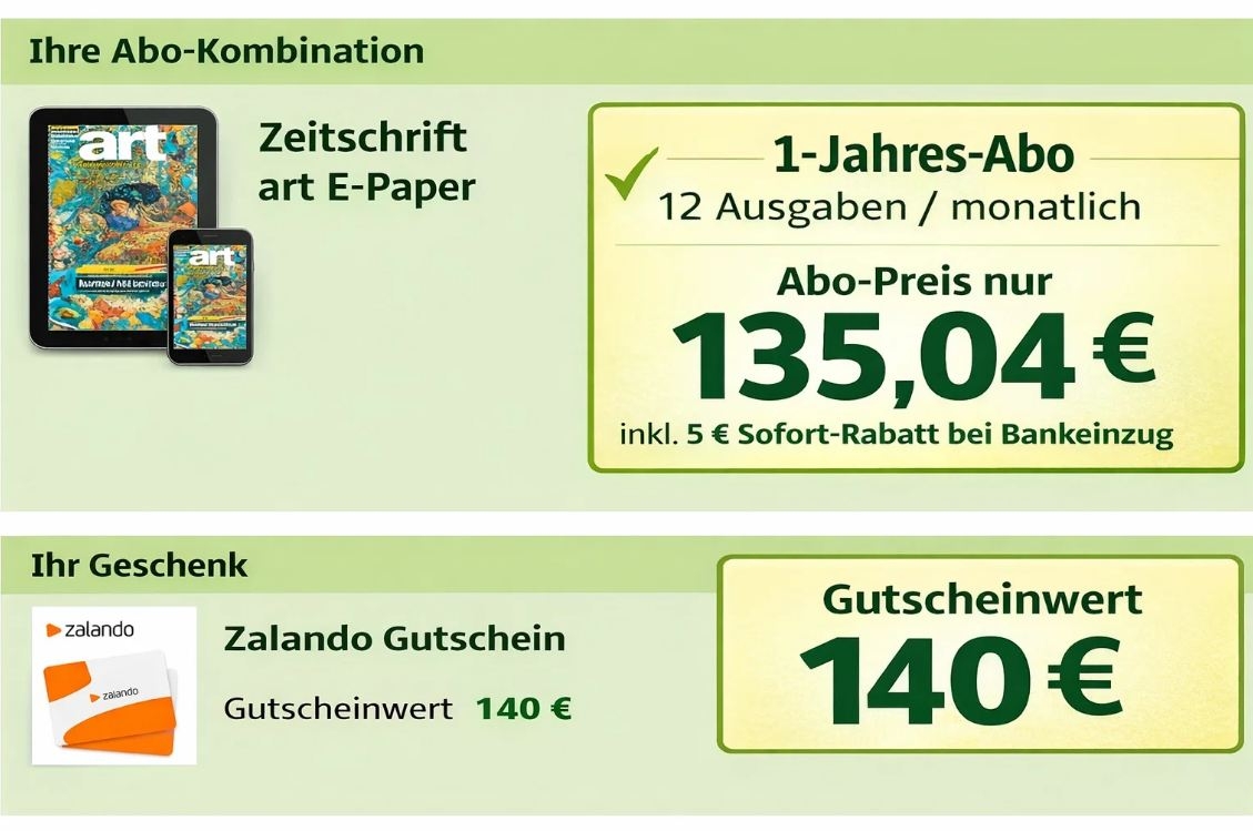 Art: ePaper für 135,04 Euro mit Gutschein über 140 Euro