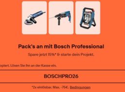 Bosch Professional: 15 Prozent Rabatt via Ebay bis Montag